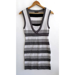 GUESS Gray silver Glittery Knit Bodycon mini Dress sleeveless Size M y2k